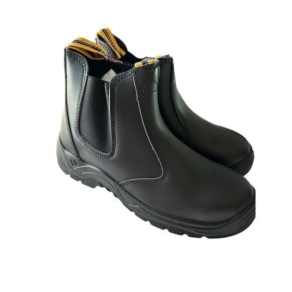 Safetoe Men's Steel Toe Chelsea Work Boots Brown Slip-On Water Resistant - Picture 5 of 8